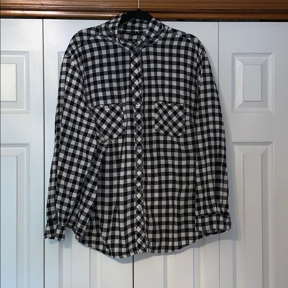 Black and white checkered shirt